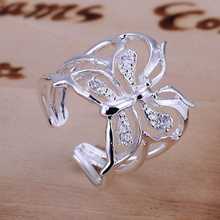 Lose Money Promotions Wholesale 925 silver ring 925 silver fashion jewelry Inlay Butterfly Ring SMTR035