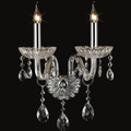 Modern Crystal Wall Lamp Candle Led E14 Bulbs Silk Fabric Lampshade bedside wall light