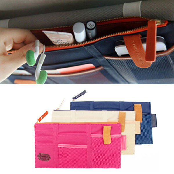 Top Quality colorful Car Sun Visor Storage Point Pocket Documents Organizer Bag Pouch Card Holder Credit