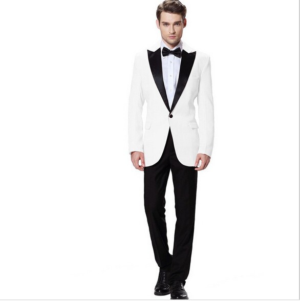 45.1Men\'s 2 Piece Tuxedo Suit - Includes Jacket and Pants suits mens suits for men white men suits for wedding