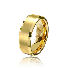 20pcs/Lot 8MM 18K Gold Plated Tungsten Carbide Rings Mens Wedding Band/Gold Rings Size 4-14