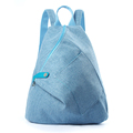 Preppy Style Fashion Plain Cotton Backpack Women Trendy Fresh Style Casual Small Bag Front Patch Pocket