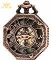 2017 SEWOR Top Brand Fashion Super high popularity Castle style Animal Cross Mens Copper Pocket Watch