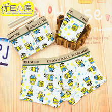 2016 Direct Selling Character Baby Boys Casual New Cute Little Minion Boy Boxer Underwear Cotton Cartoon Children Costume