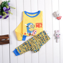 6set/lot New Despicable Me Suits Boys minion Pajamas Baby Cartoon Pyjamas Pijamas Children’s Clothing sets Kids Sleepwears