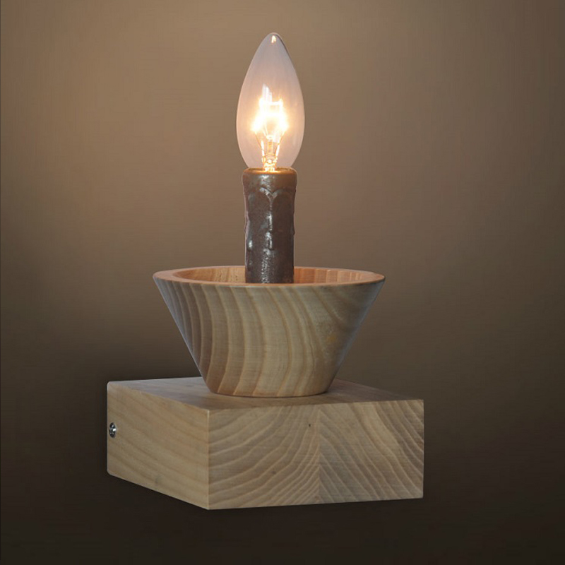 Simple solid wood Decorative bedside table lamp E27 220V Bedroom study