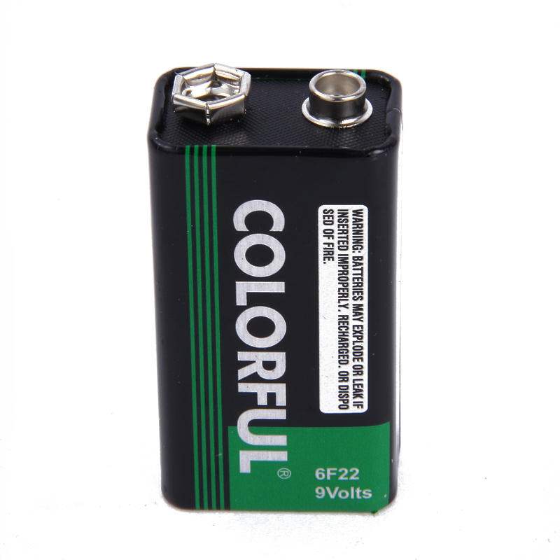 0032 Battery Primary Dry Batteries Carbon 9V 6F22 300mAh ce COLORFUL Microphone square instrumentation 48mm 25mm