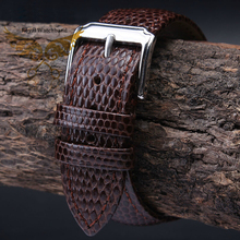 18mm 20mm 22mm 24mm Brown MAN New Top Grade Lizard pattern Genuine Leather Watch BAND Strap Free Delivery