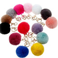 2016 New 16 ColorS trinket Keychain Pompons Keychains Fur Keychain Fluffy Key Chains For Cars Keyrings