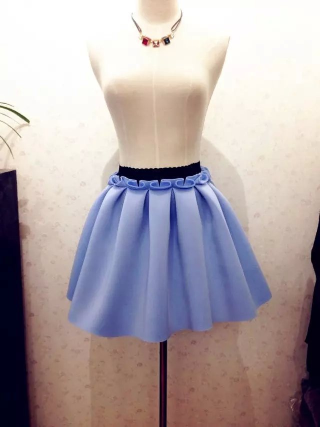 2015-Summer-style-2-days-send-Neoprene-new-space-cotton-elastic-force-high-waist-skirts-pleated.jpg