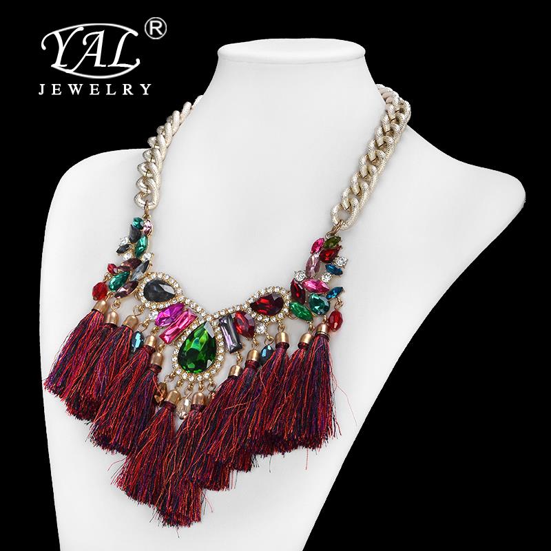 H9        Artilady multi color quartz necklaces Pendant Necklace chain crystal necklace women jewelry accessories