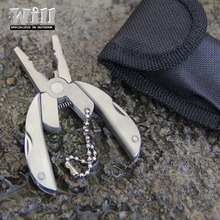 EDC Camping full stainless steel multi pocket pliers, outdoor necessary EDC tool T5 folding pliers keychain