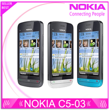 c5-03 Original Phone Nokia C5-03 Symbian OS MP4 mobile phones 3G smart 3.2MP cell phones WIFI GPRS navigation free shipping