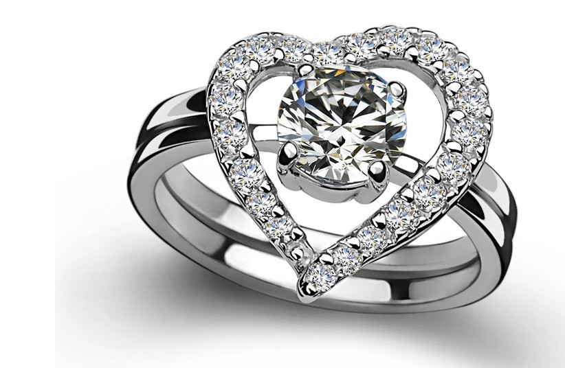 Cheap heart shaped wedding rings