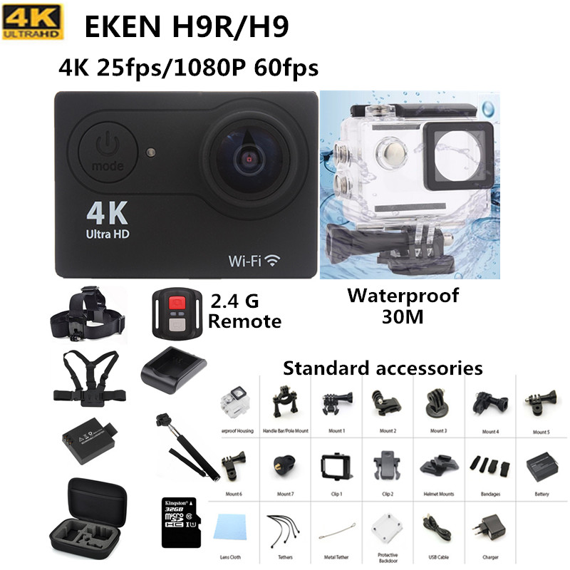 Action camera Original EKEN H9 H9R remote Ultra HD 4K WiFi 1080P 60fps go waterproof pro