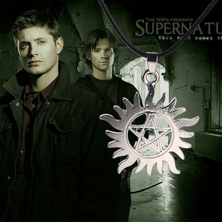 New 2015 Hot Selling Supernatural Dean necklace Men s Sun Star Fashion Pendant Necklace Movie Jewelry