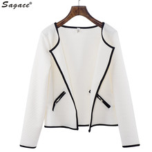 Sagace Women Long Sleeve Lattice Jacquard Tartan Short Cardigan Girls Fashion Top Slim Coat 2016 Autumn New Jacket Outwear Aug3