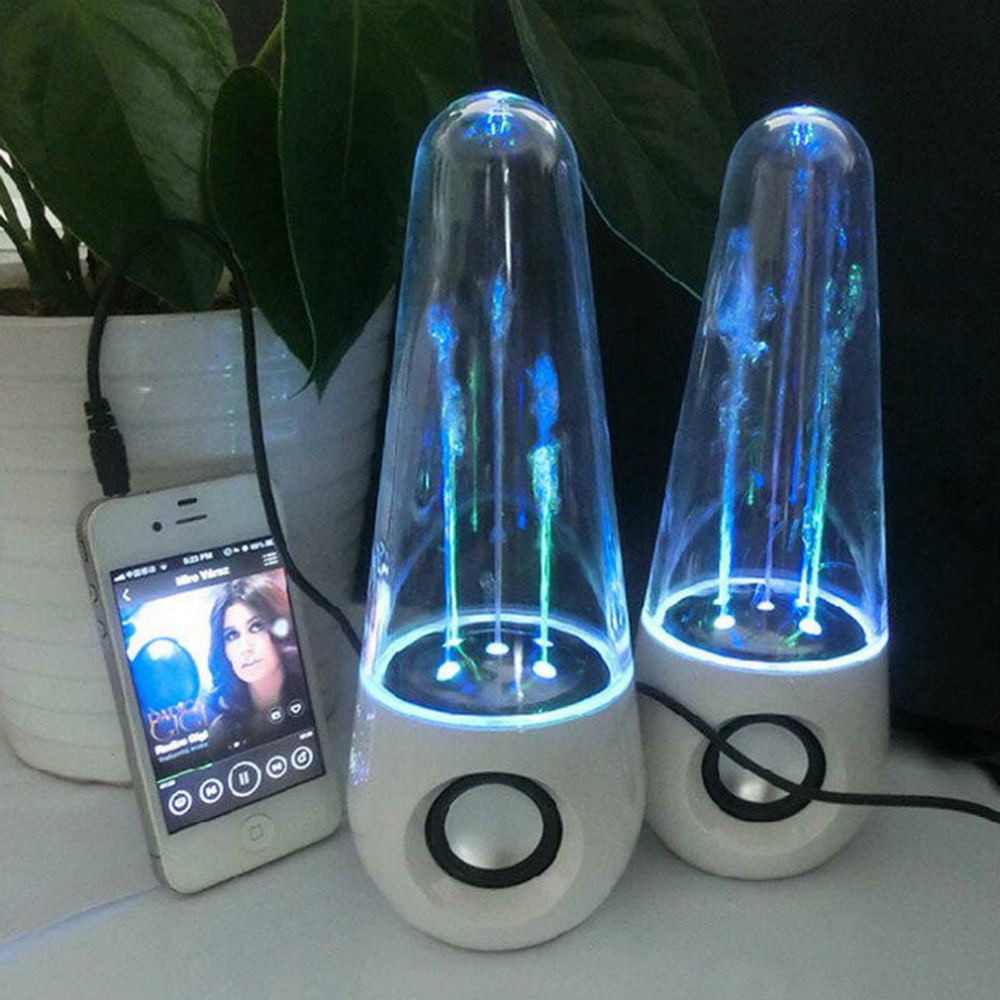 LED Dancing Water Music Fountain Light Speakers for PC Laptop iPhone iPad4 iPod hot new