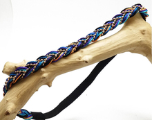 Wholesale Handmade Vintage Knit Weave Ethnic Hairband For Women Girs Elastic Metal beads colorful Headwear headband