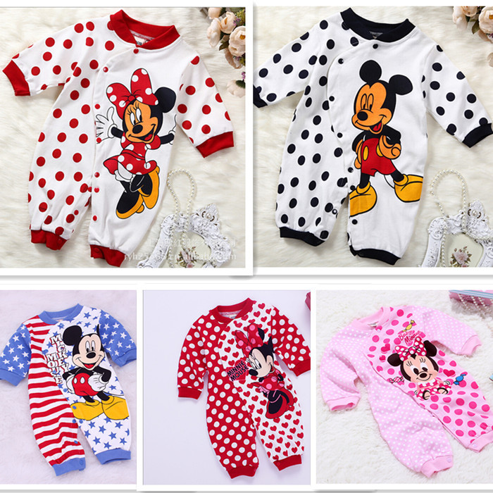 Baby Minnie Cotton Rompers Suit Newborn Bebe Boys Girls Long Sleeve Cartoon Children Toddler Pajamas Kids
