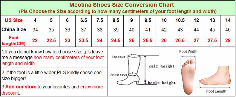 Designer Shoe Size Chart