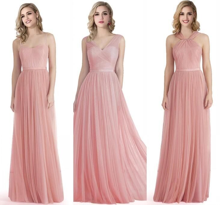 Blush colored bridesmaid dresses
