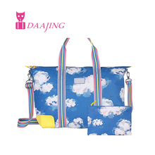 FREE SHIPPING Kingswood Rose cath canvas foldaway overnight bag Clock waterproof women handbags London Buses tote