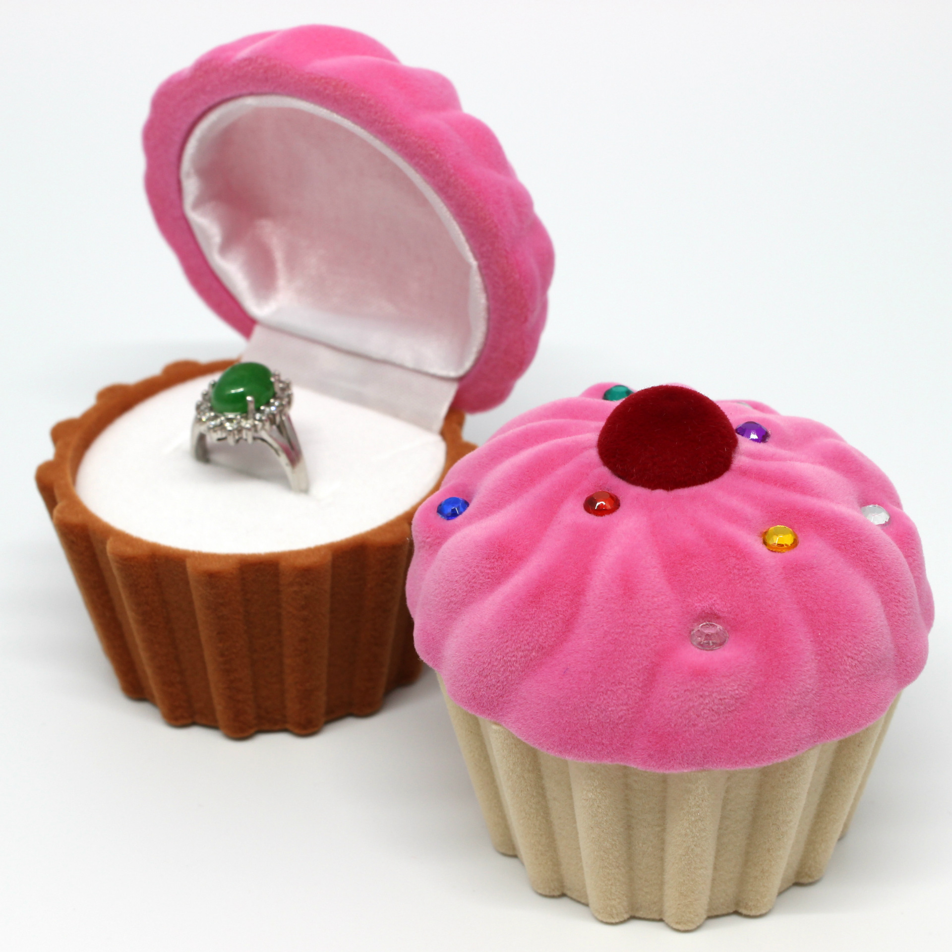 Cute Muffin Cup Nylon Gift Boxes for Jewelry Fashion Rings and Earrings