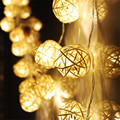 20 LED Warm White Rattan Ball String Fairy Lights For Christmas Xmas Wedding decoration Party Hot