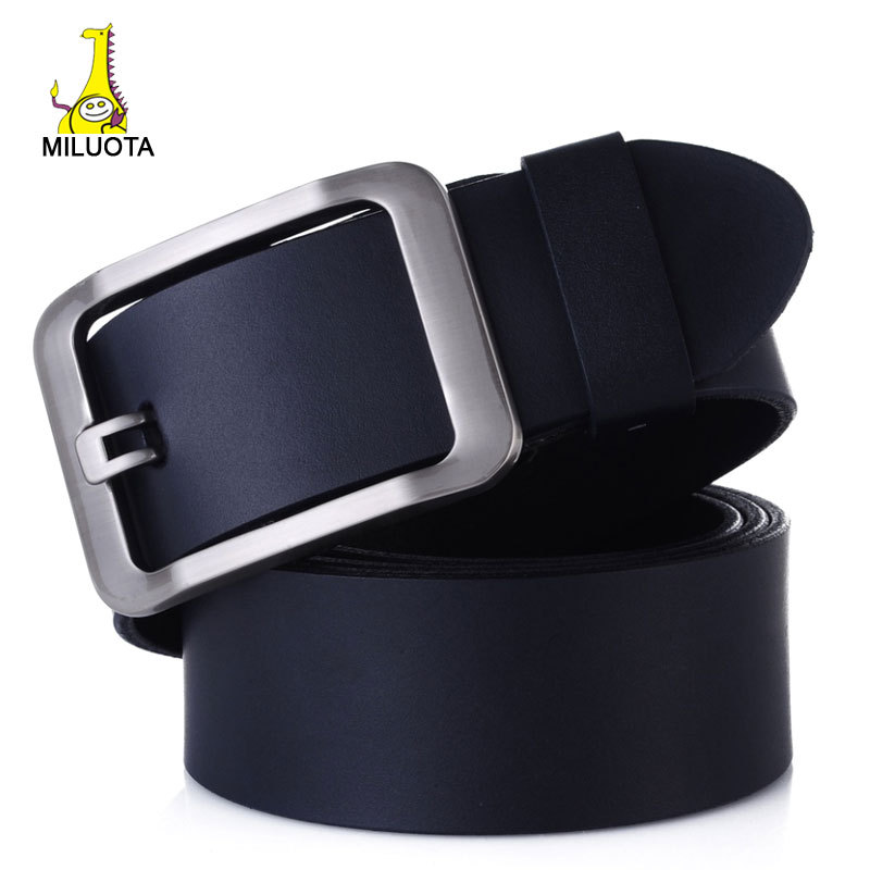 MILUOTA 2015 100 Genuine Leather belts for men High quality metal pin buckle jeans belt