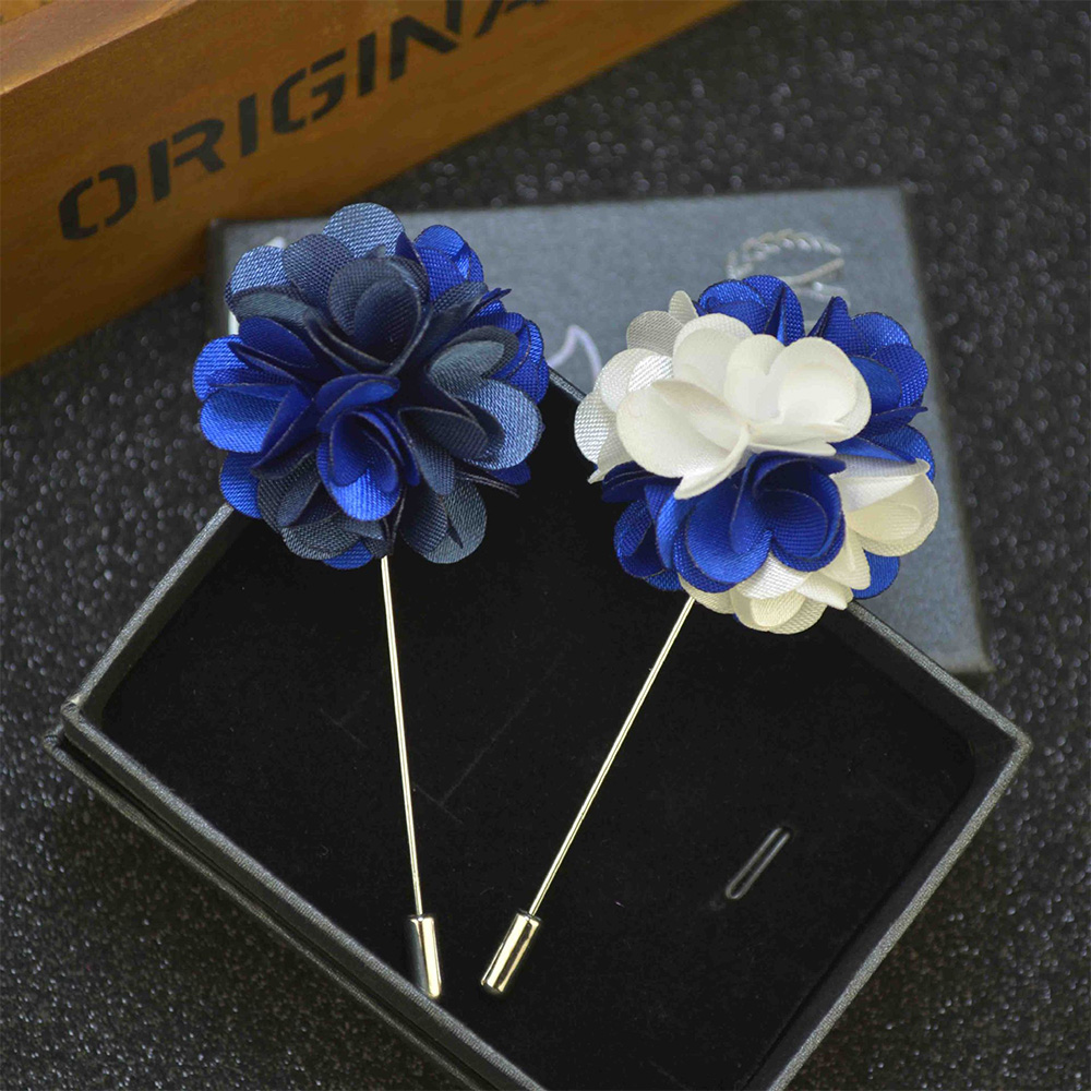 Fashion Men Lapel Flower Pin Brooches for Suits Multi Color Men Wedding
