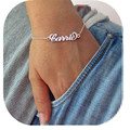 Wholesale personalized name bracelets anklets sterling silver hand cut bracelets for women girls Christmas Gift
