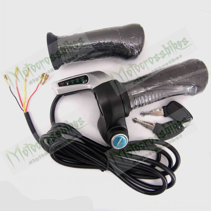 36V E BIKE Throttle Twist Grip with LED Battery indicator and Key Switch