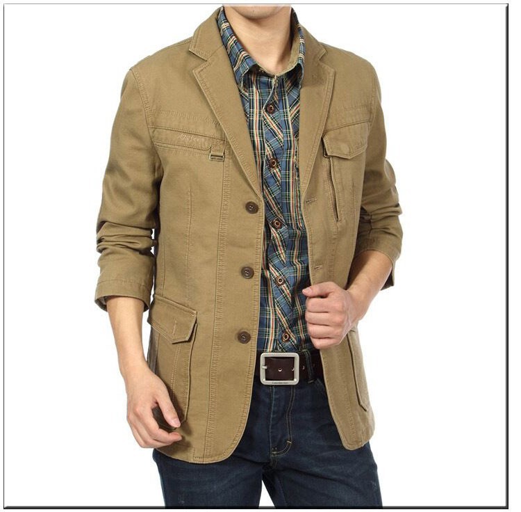 2015 New Arrival Brand Men Military Blazers Slim Fit Masculino Casual Jacket Coat Pure Cotton Suits Ceket Blaser Casaco Blezer (7)