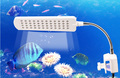 2 5W 48LED AC110 220V Aquarium Light Fish Tank Lamp with Flexible Clip White and Blue