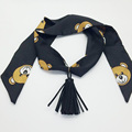 New Arrival Animal Short Necklace Fashion Cute Bear Print Double Use Girl Tie Fabric Choker Necklace