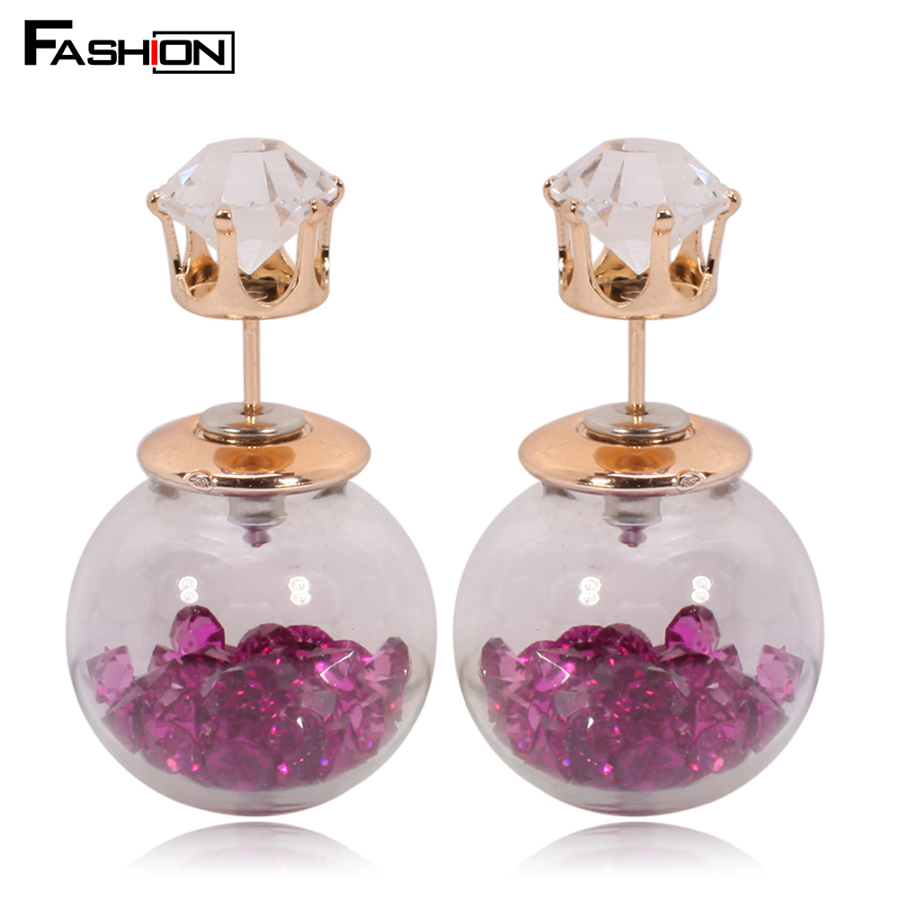 2015 Summer Style Women Stud Earrings Crystal Glas...