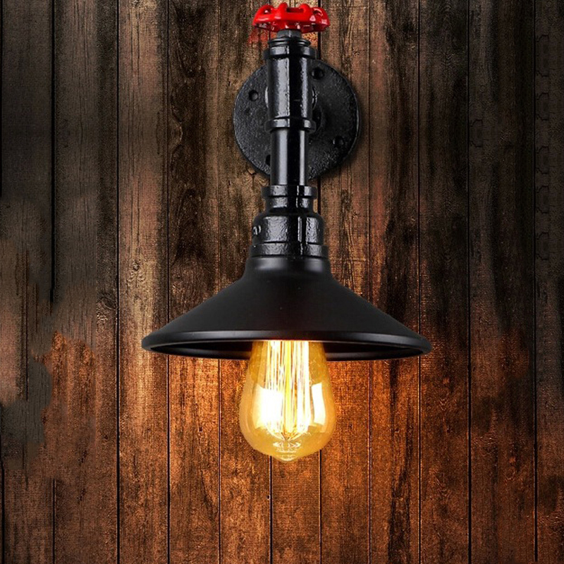 Loft vintage wall sconce american country restaurant bar wall lamp industry Iron pipe lighting