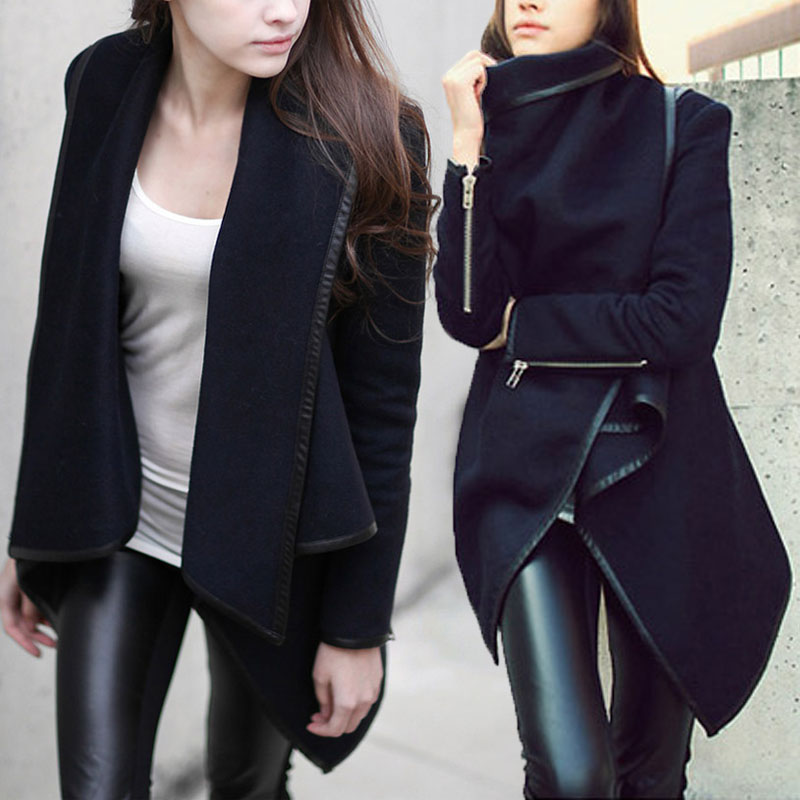 Womens Thicken Warm Winter Wool Trench Coat Parka Overcoat Long Jacket Outwear
