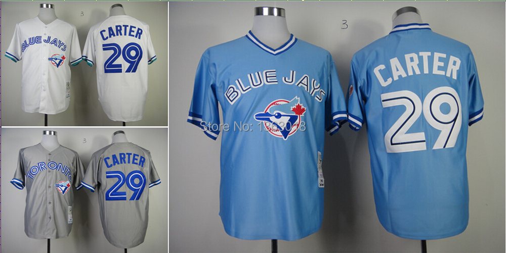 Size S3XL Throwback Baseball Jersey 29 Joe Carter Toronto Blue Jays