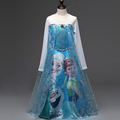 2016 Elsa Anna Long Sleeve Dress For Baby Girl Fashion Elsa Party Clothes Girls dresses Princess