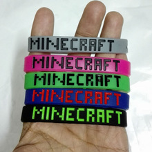 5pcs/lot Minecraft Bracelets model 5 color sports Silicone Bracelet model Party Favors gifts MC wristband bangle rope