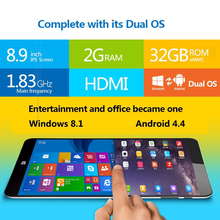 ONDA V891 8 9 inch IPS Screen Windows 10 Android 4 4 Tablet PC Z3735F X86