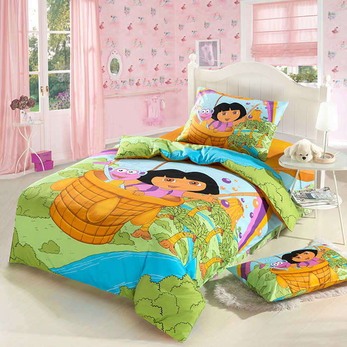 Us 85 0 New High Quality Home Children Bedding Set Of Dora 2 Pillow Case 1 Bed Sheet And 1 Duvet Cover In Bedding Sets From Home Garden On