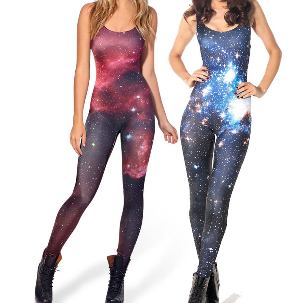 New Jumpsuit Women Black Milk Bodysuit Galaxy Blue Pink Jumpsuit Women