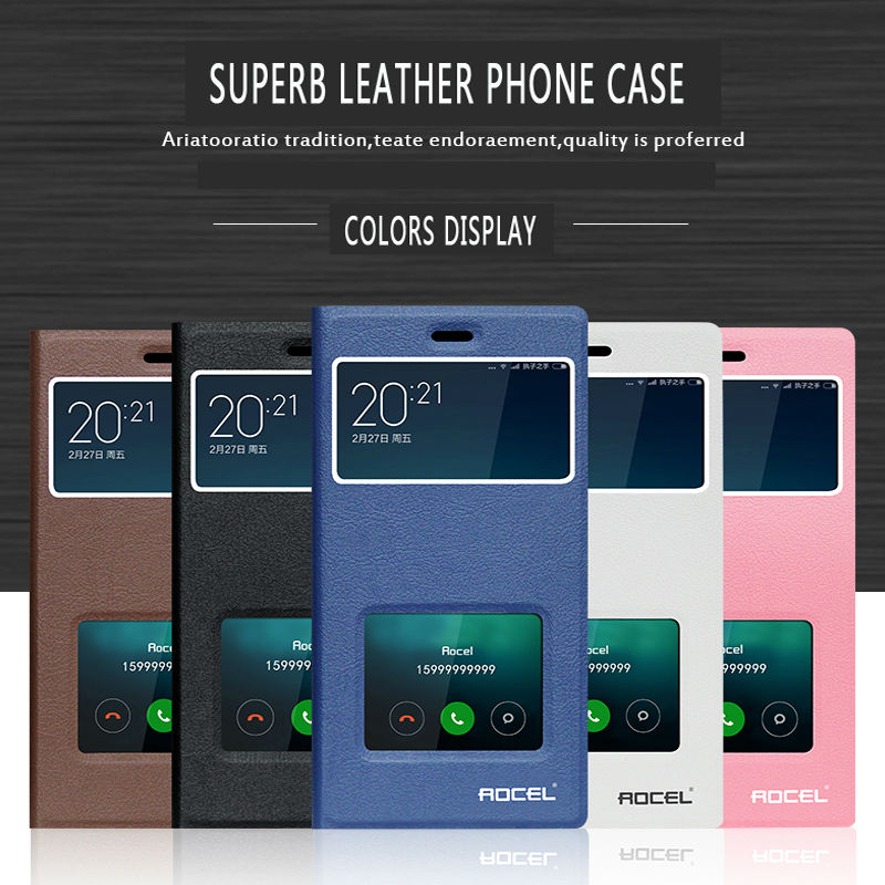 New Luxury Smart Phone Leather Case For MIUI Xiaomi redmi Note2 High Quality Plastic Phone Cover