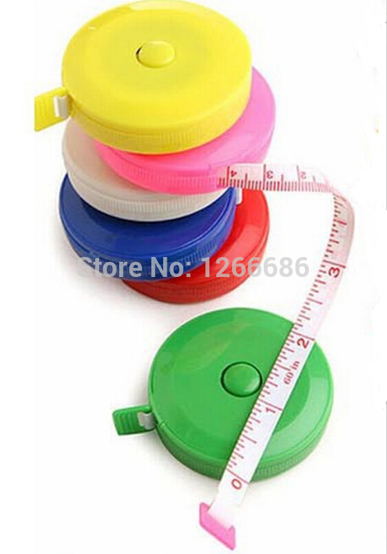 100pcs/lot  1.5M Colorful Retractable Flexible Body Metric Markings Ruler Tape Measure Sewing Cloth Dieting Tailor