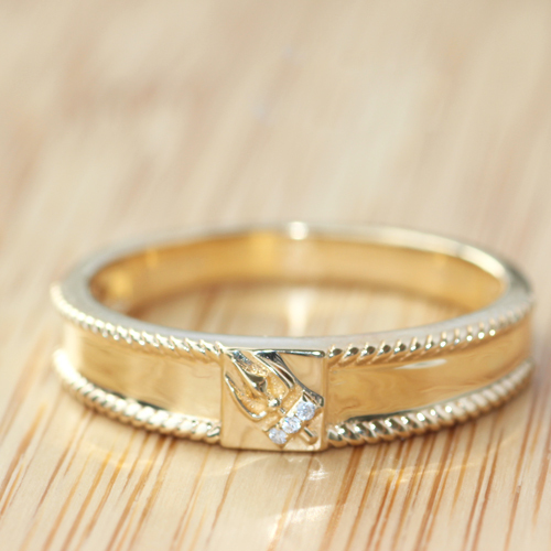 18k yellow gold mens wedding ring