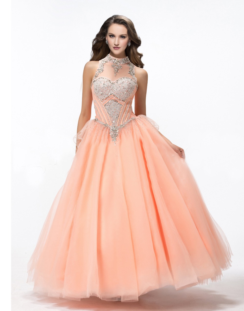 Popular Peach Quinceanera Dresses-Buy Cheap Peach ...