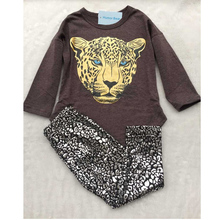 Humor Bear NEW Leopard Kids autumn fashion clothes for girls Cartoon long sleeved pants suit grils
